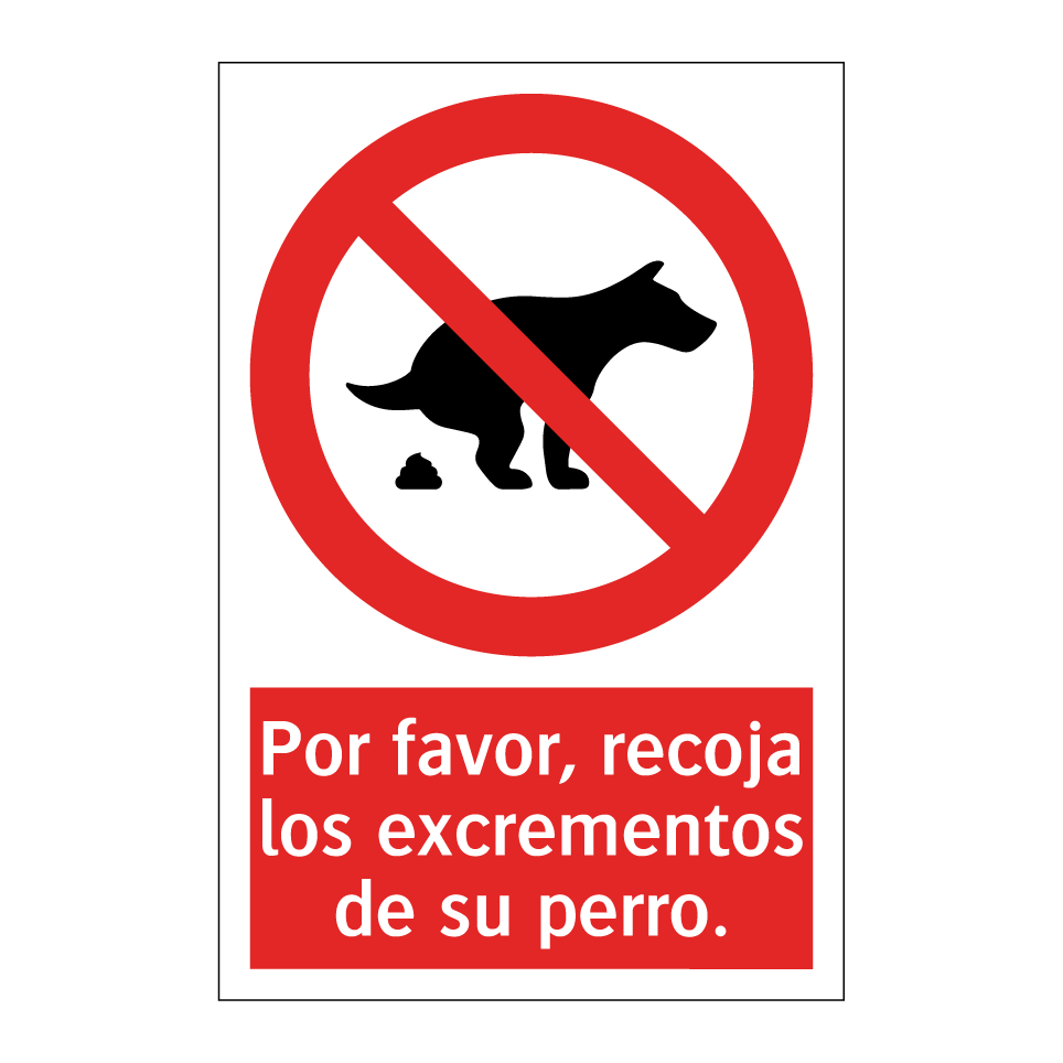 Por favor, recoja los excrementos de su perro.