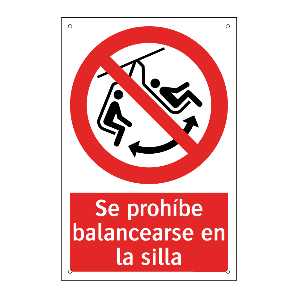 Se prohíbe balancearse en la silla