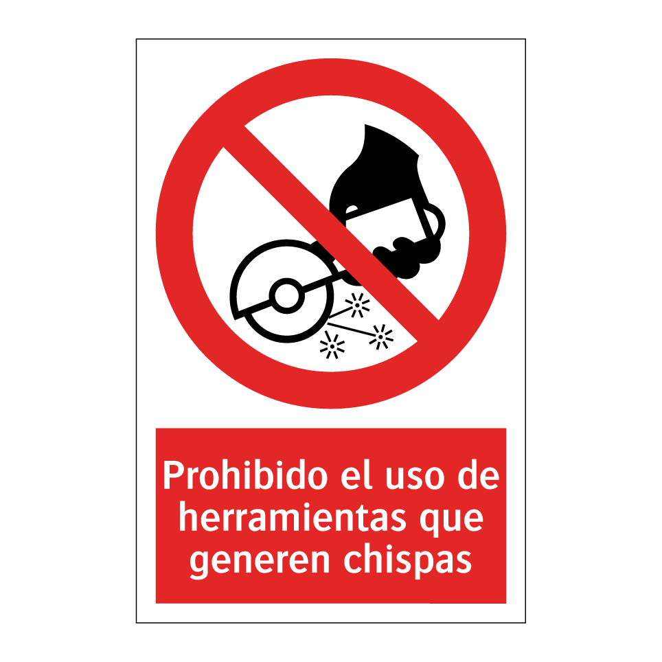 Prohibido el uso de herramientas que generen chispas