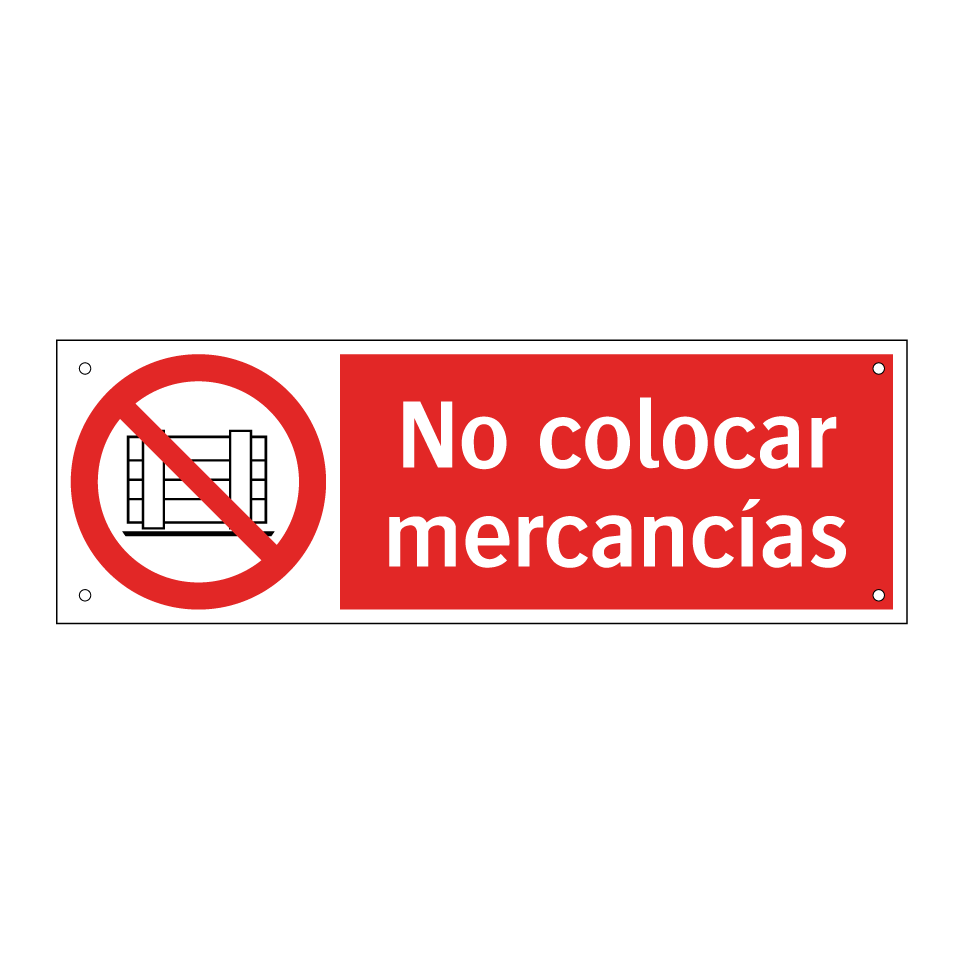 No colocar mercancías