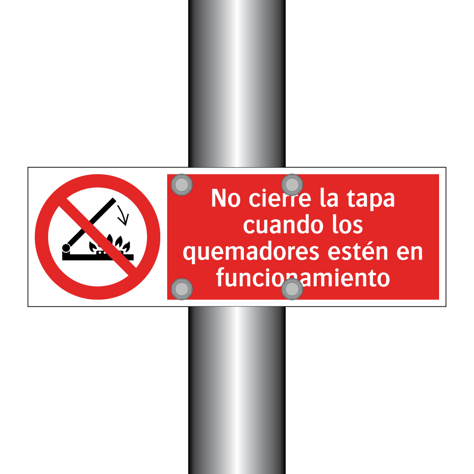 No cierre la tapa cuando los quemadores estén en funcionamiento