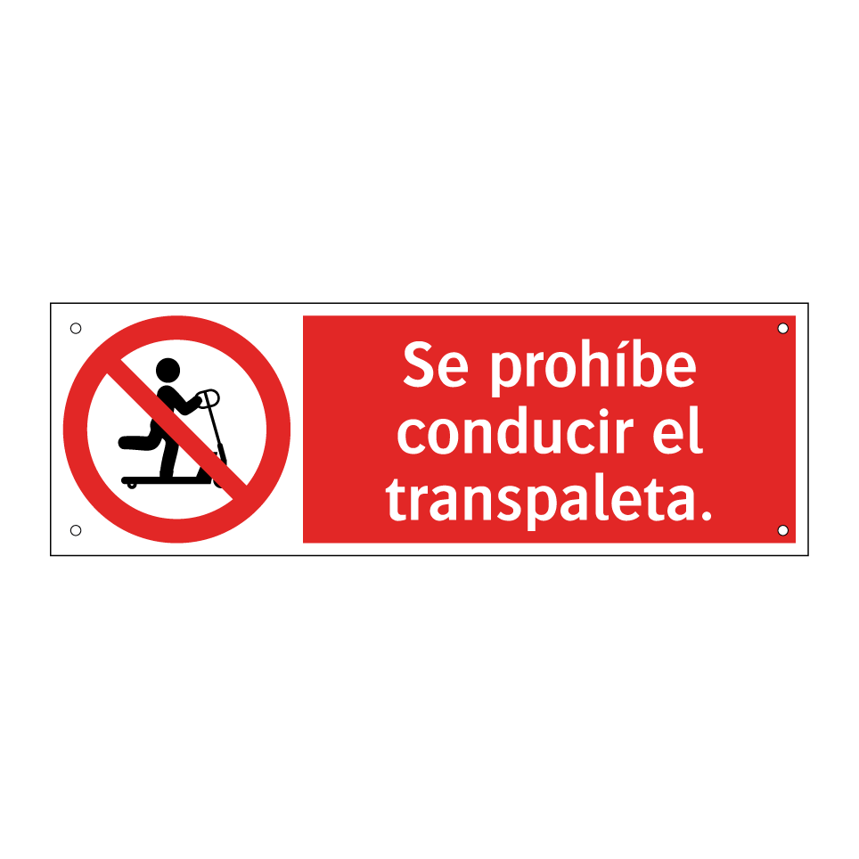 Se prohíbe conducir el transpaleta.