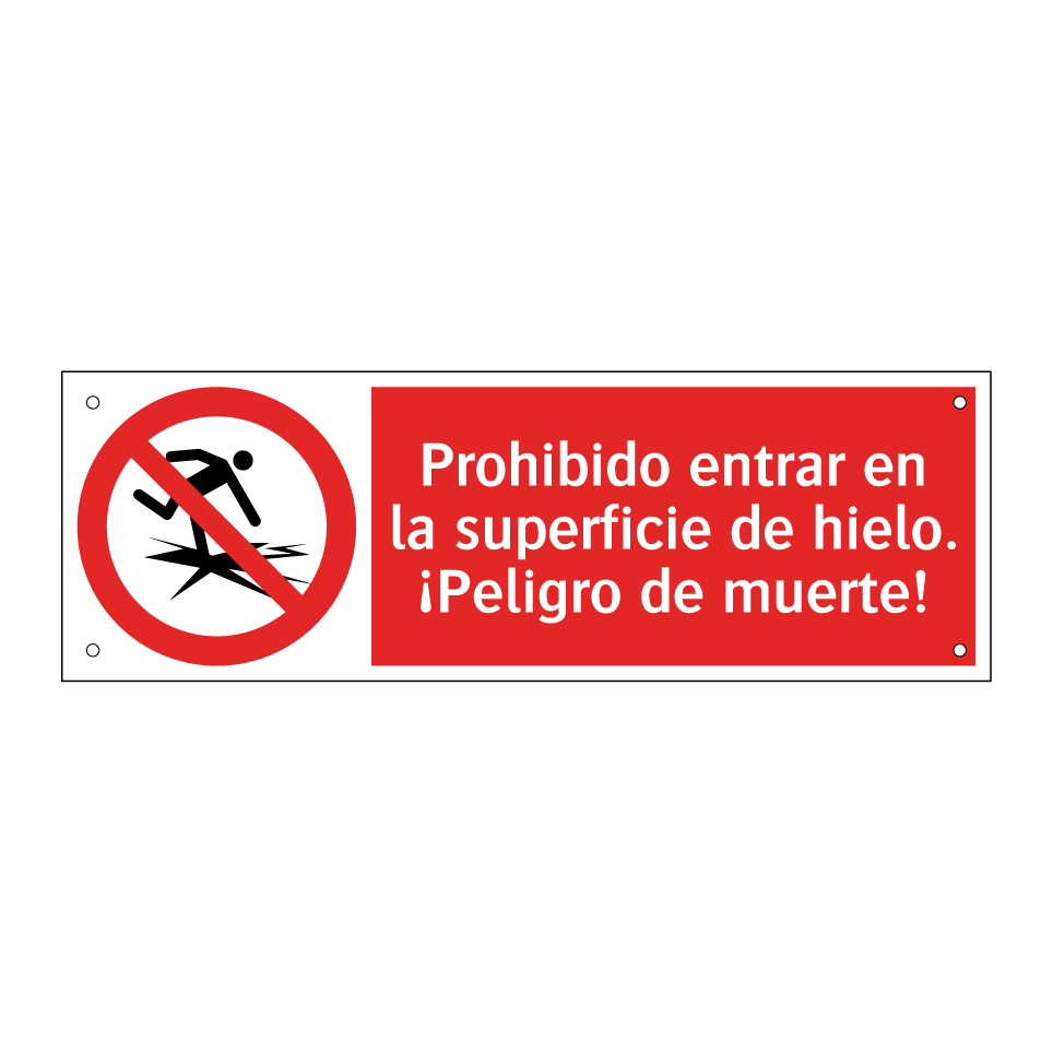 Prohibido entrar en la superficie de hielo. ¡Peligro de muerte!