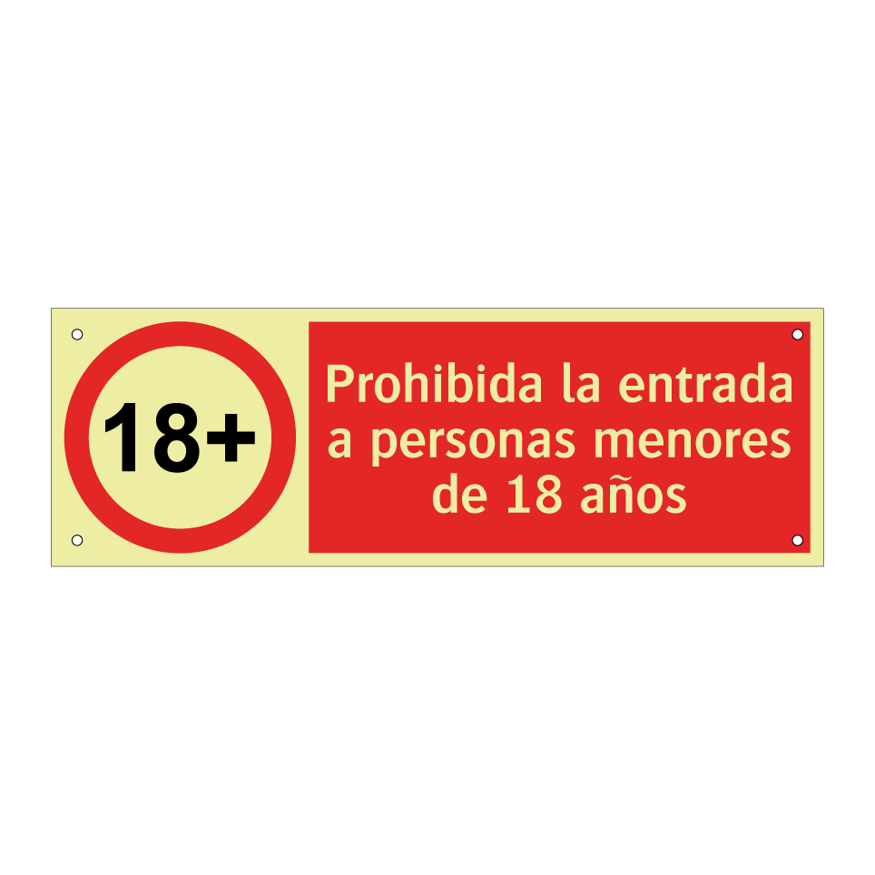Prohibida la entrada a personas menores de 18 años