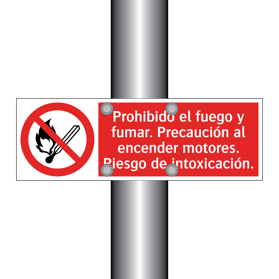 Prohibido el fuego y fumar. Precaución al encender motores. Riesgo de intoxicación.