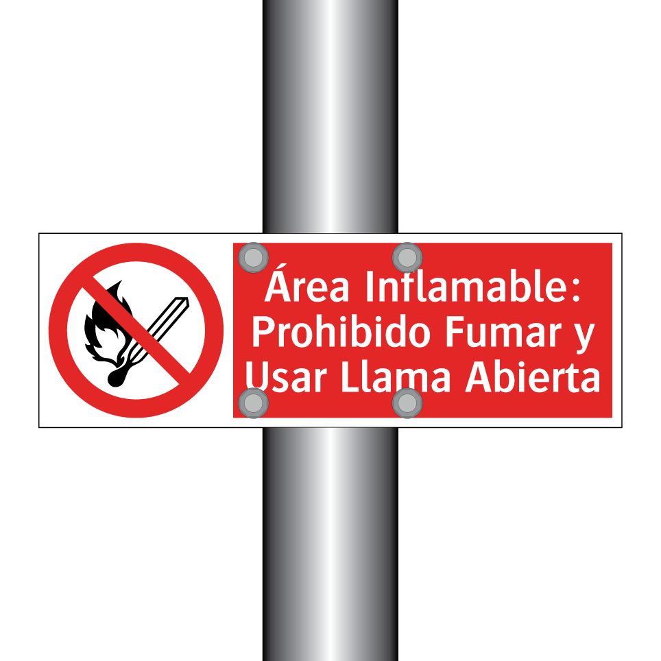 Área Inflamable: Prohibido Fumar y Usar Llama Abierta