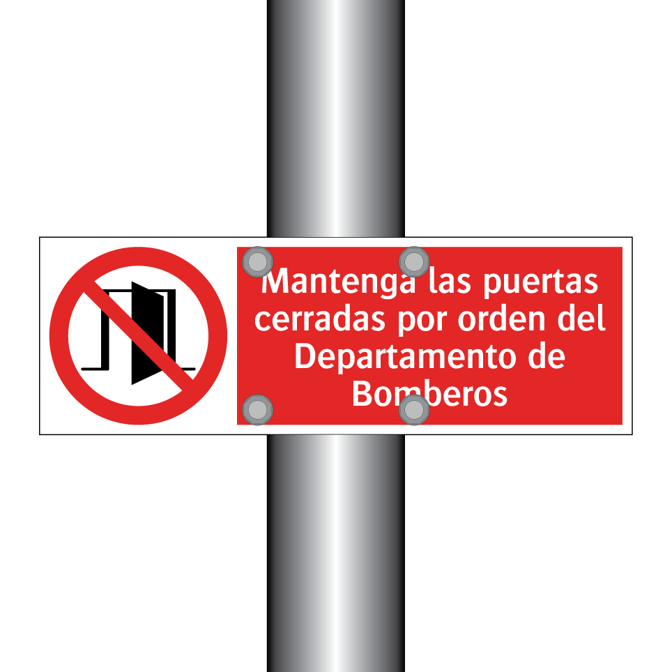 Mantenga las puertas cerradas por orden del Departamento de Bomberos