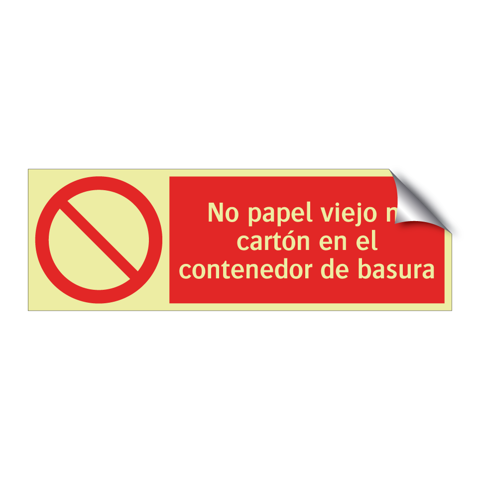 No papel viejo ni cartón en el contenedor de basura
