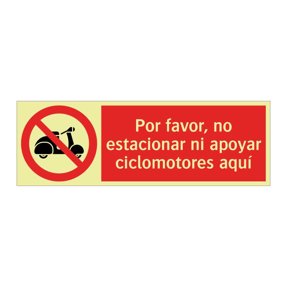 Por favor, no estacionar ni apoyar ciclomotores aquí