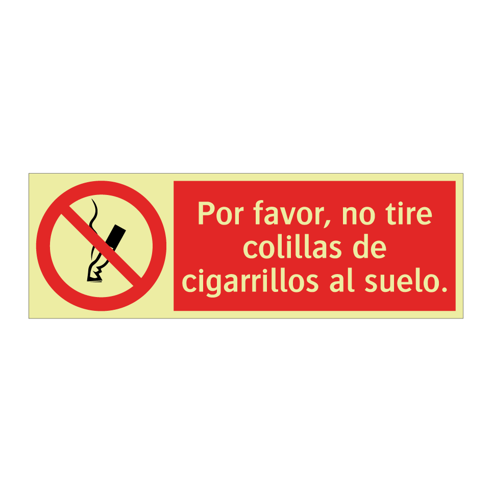 Por favor, no tire colillas de cigarrillos al suelo.