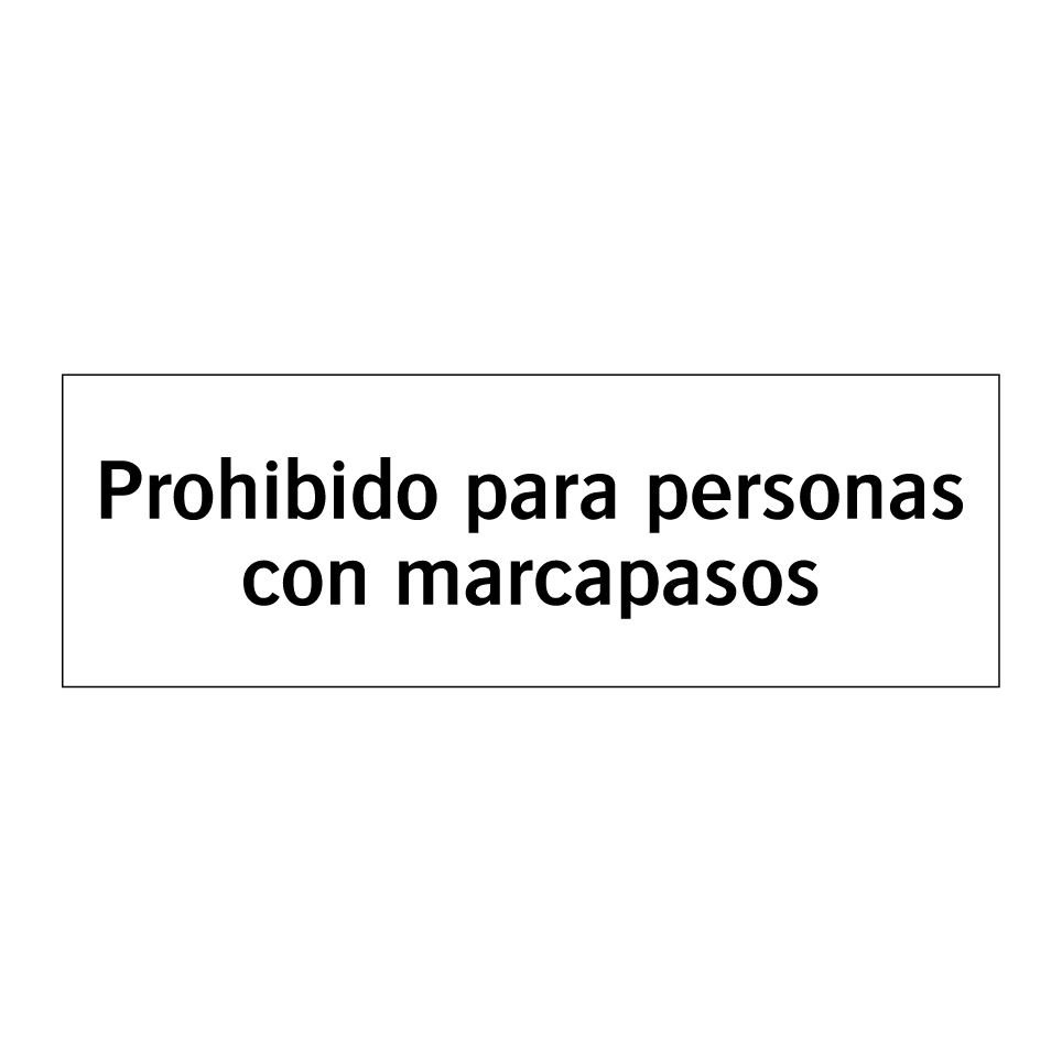 Prohibido para personas con marcapasos