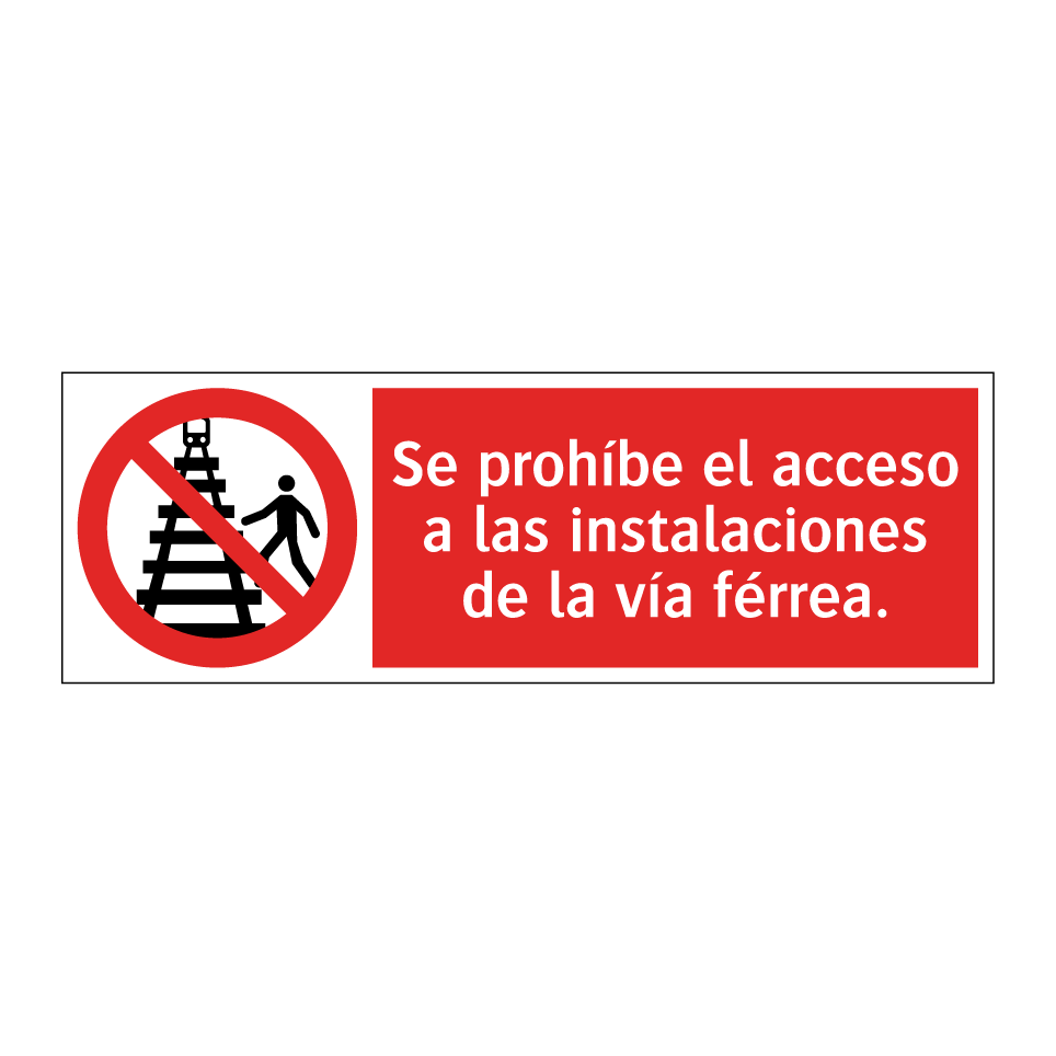 Se prohíbe el acceso a las instalaciones de la vía férrea.