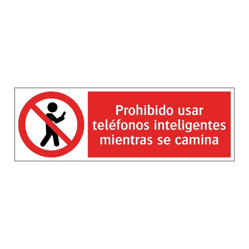 Prohibido usar teléfonos inteligentes mientras se camina