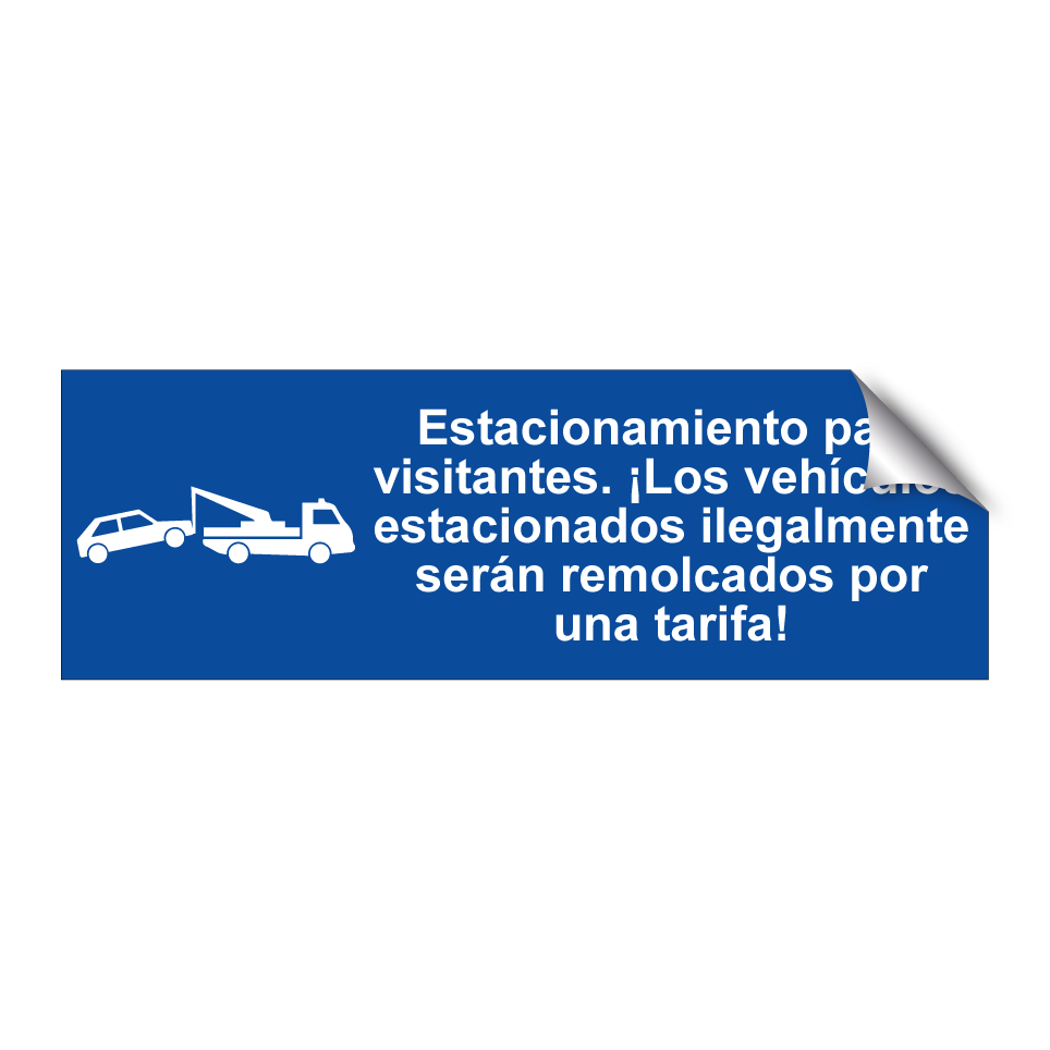 Estacionamiento para visitantes. ¡Los vehículos estacionados ilegalmente serán remolcados por una tarifa!