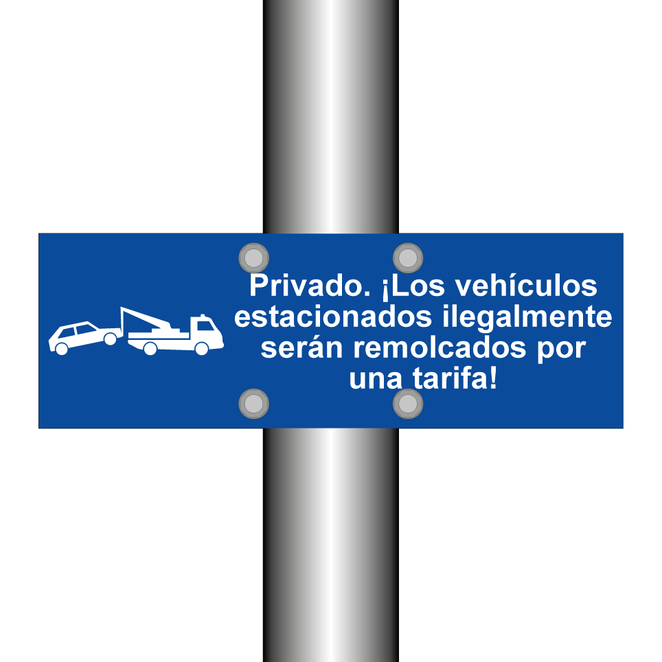 Privado. ¡Los vehículos estacionados ilegalmente serán remolcados por una tarifa!