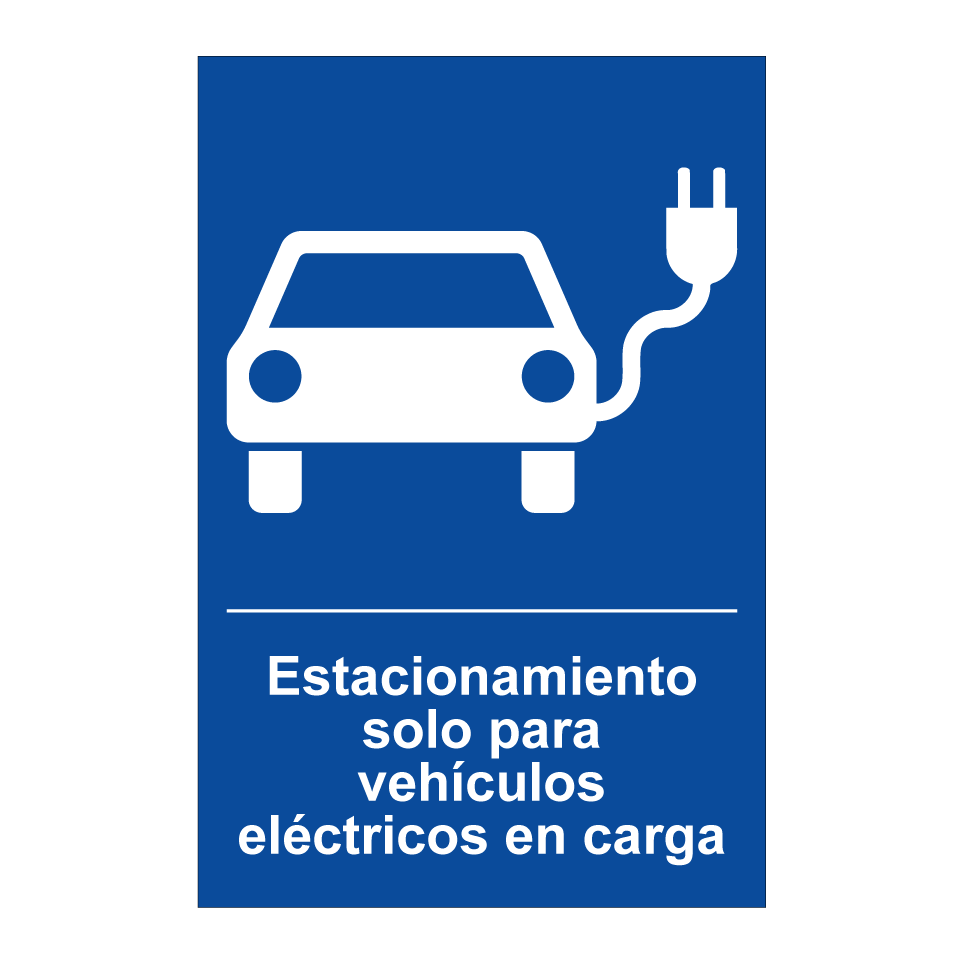 Estacionamiento solo para vehículos eléctricos en carga