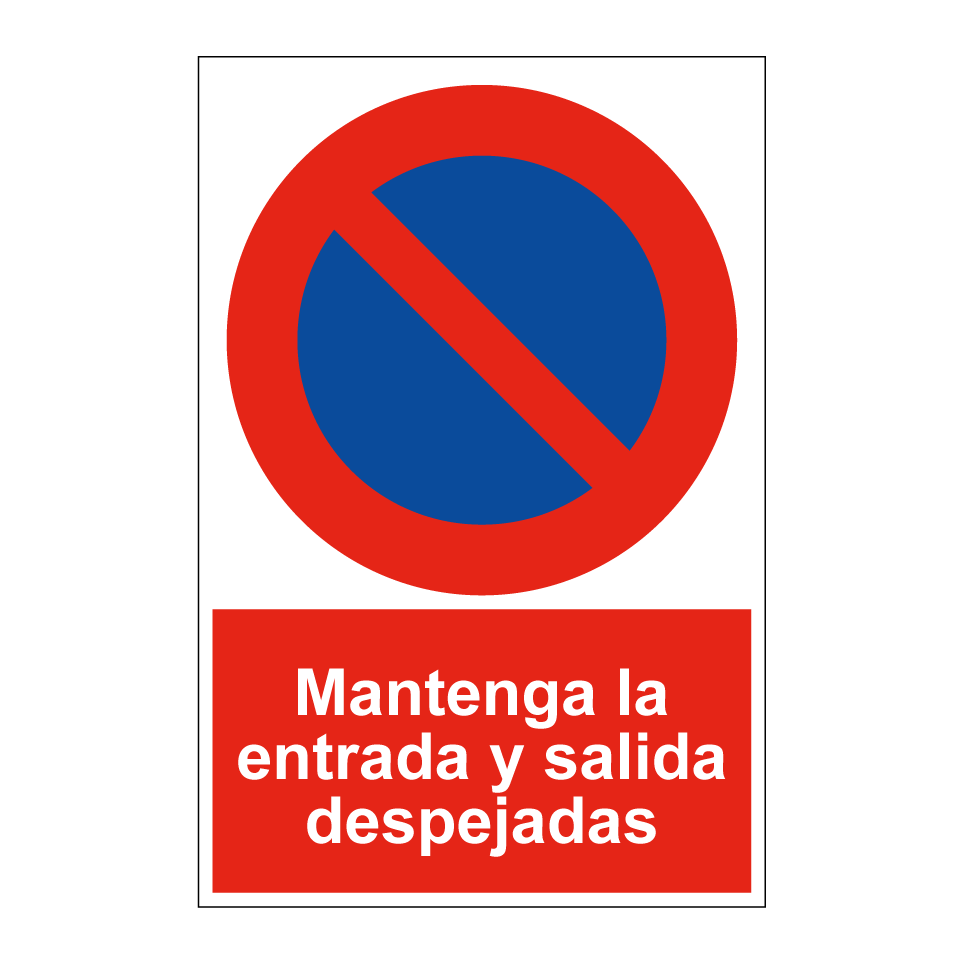 Mantenga la entrada y salida despejadas