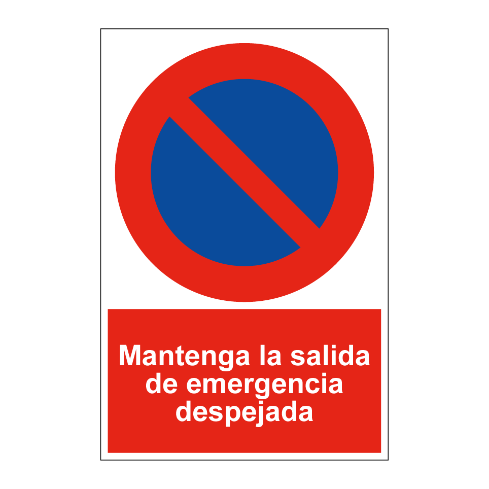 Mantenga la salida de emergencia despejada