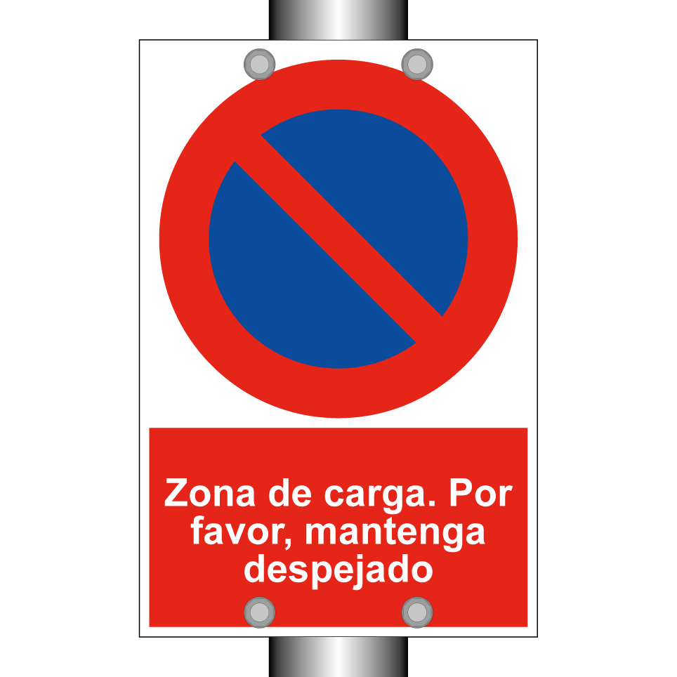 Zona de carga. Por favor, mantenga despejado