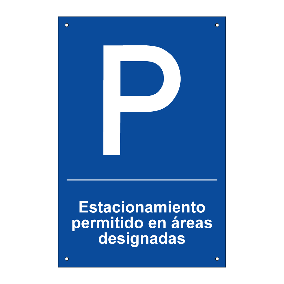 Estacionamiento permitido en áreas designadas