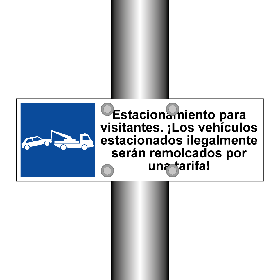 Estacionamiento para visitantes. ¡Los vehículos estacionados ilegalmente serán remolcados por una tarifa!