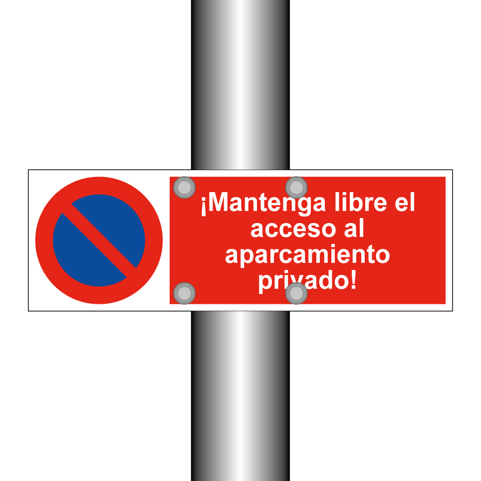 ¡Mantenga libre el acceso al aparcamiento privado!