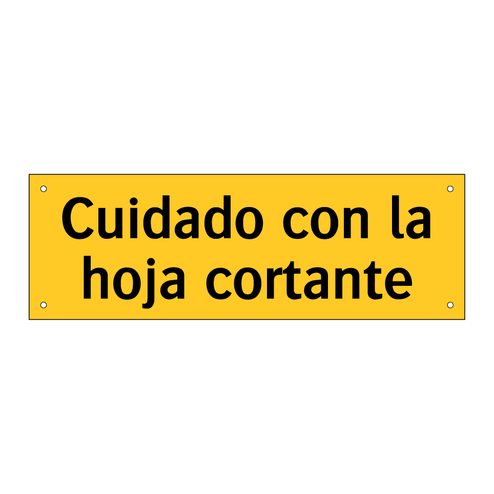 Cuidado con la hoja cortante