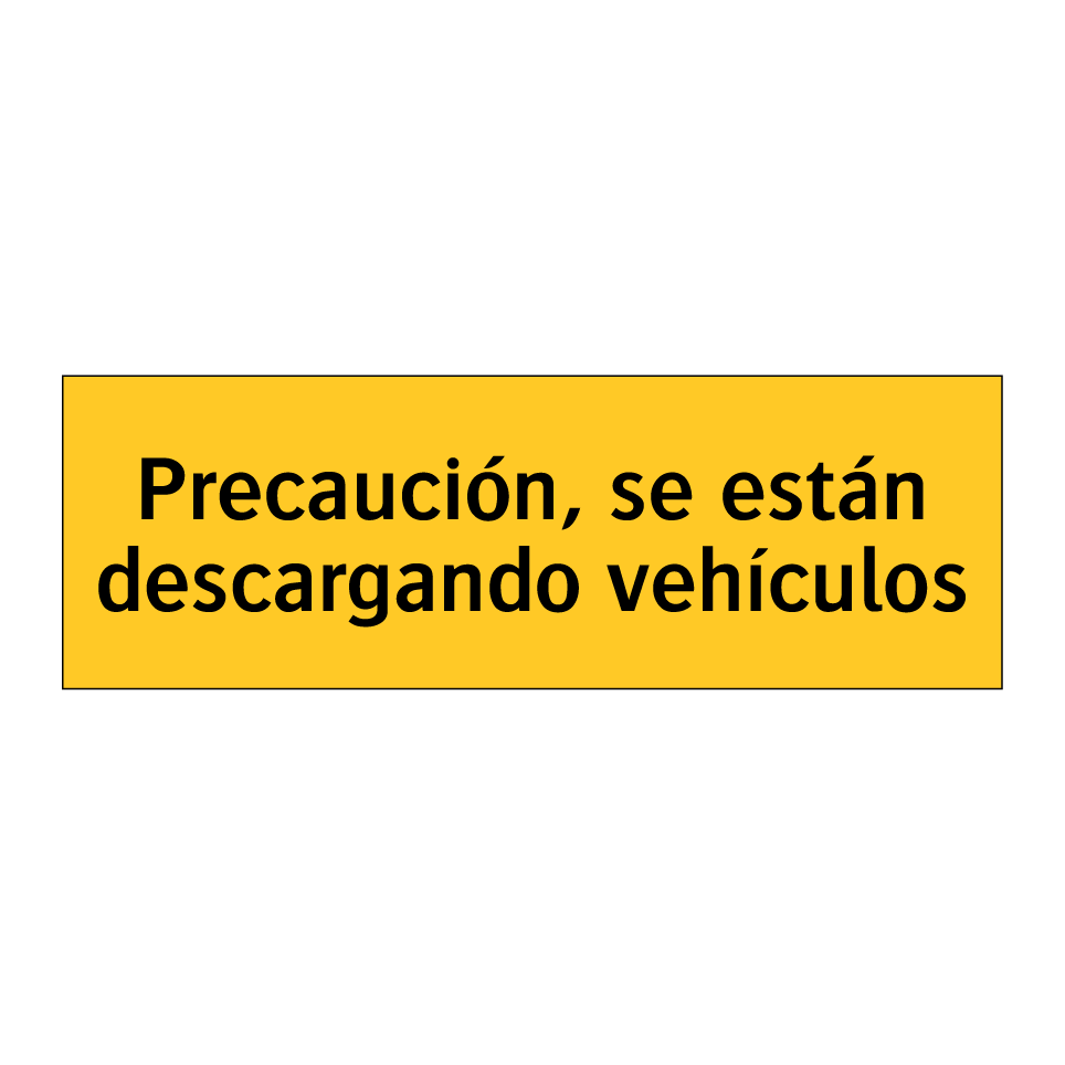 Precaución, se están descargando vehículos