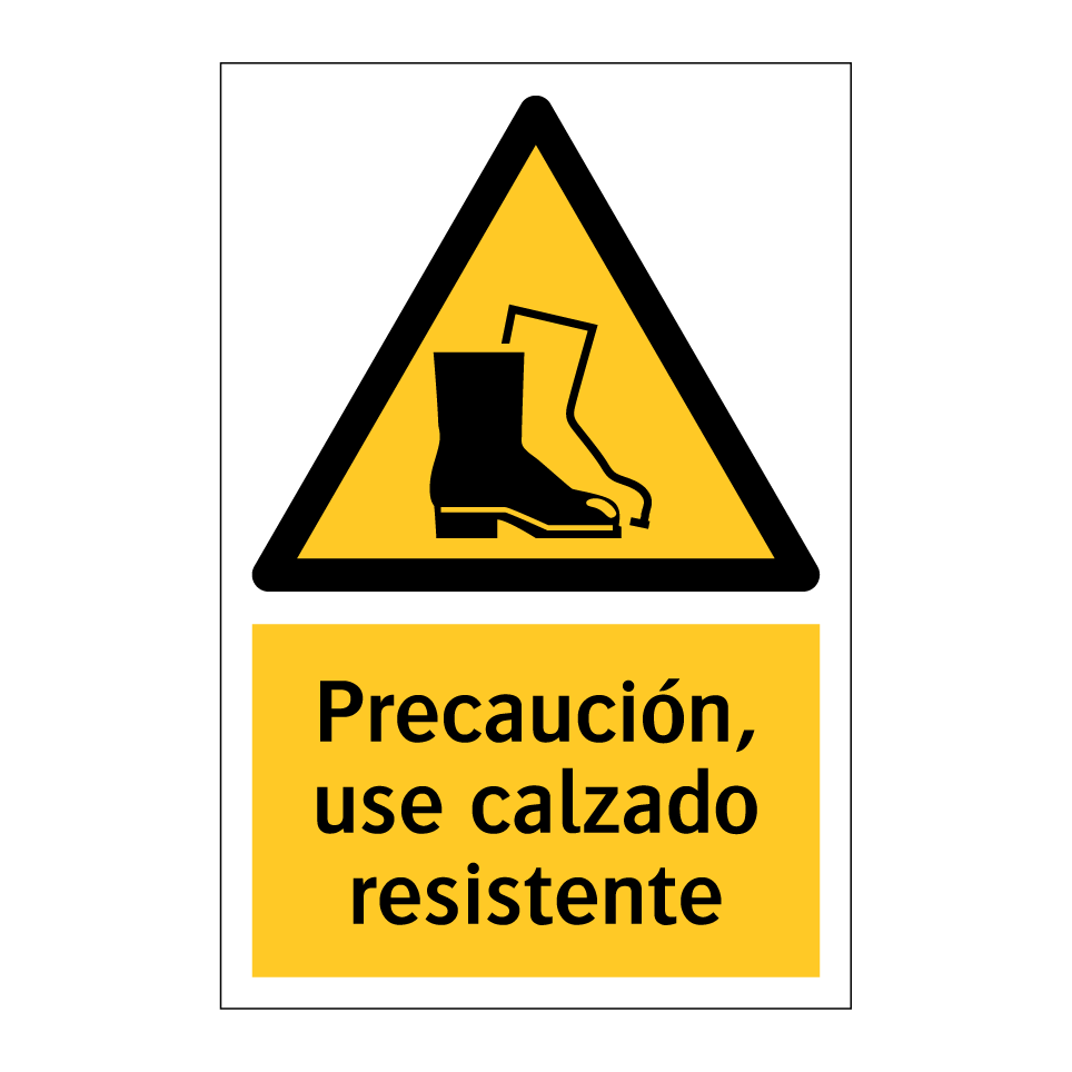 Precaución, use calzado resistente