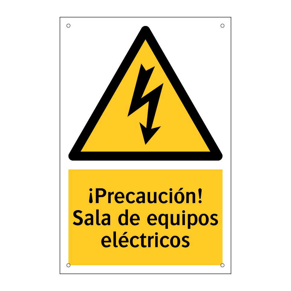 ¡Precaución! Sala de equipos eléctricos