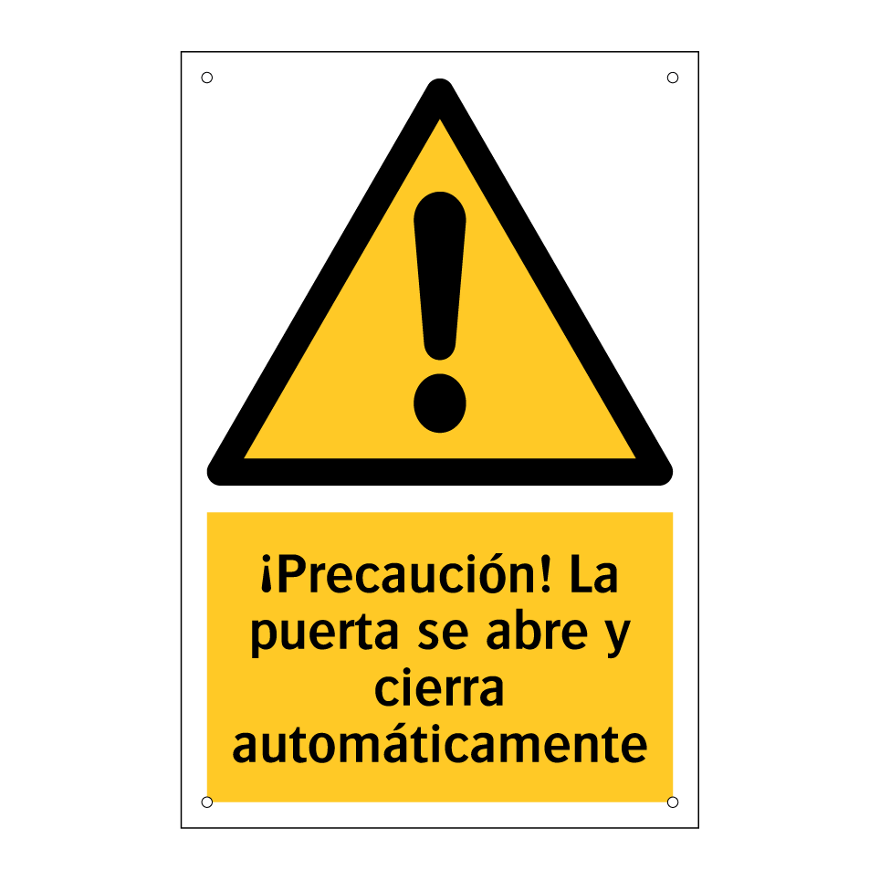 ¡Precaución! La puerta se abre y cierra automáticamente