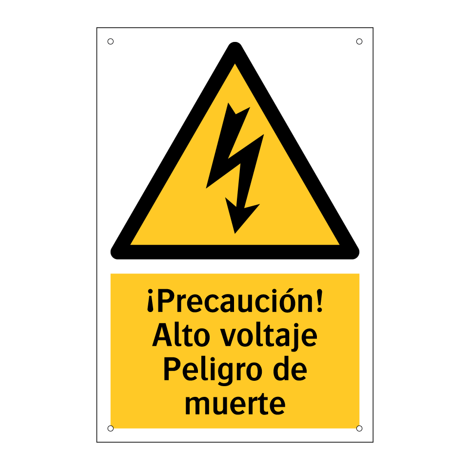 ¡Precaución! Alto voltaje Peligro de muerte