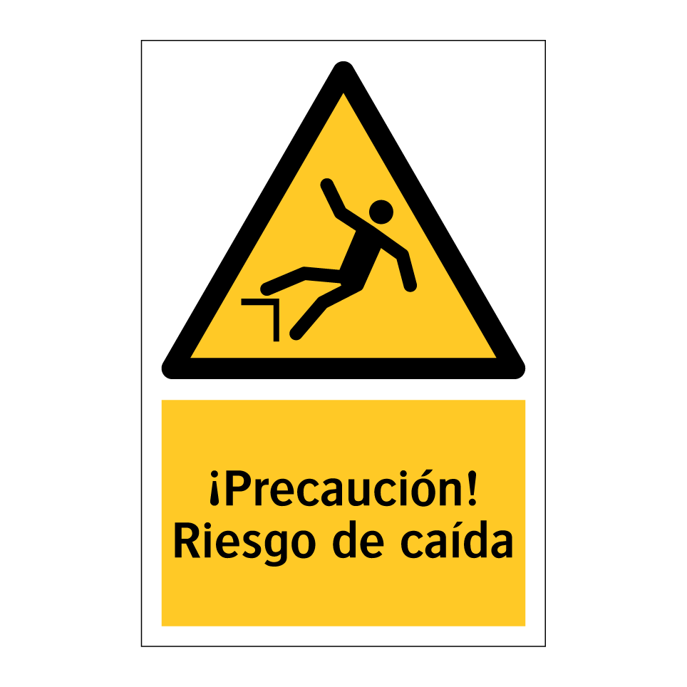 ¡Precaución! Riesgo de caída