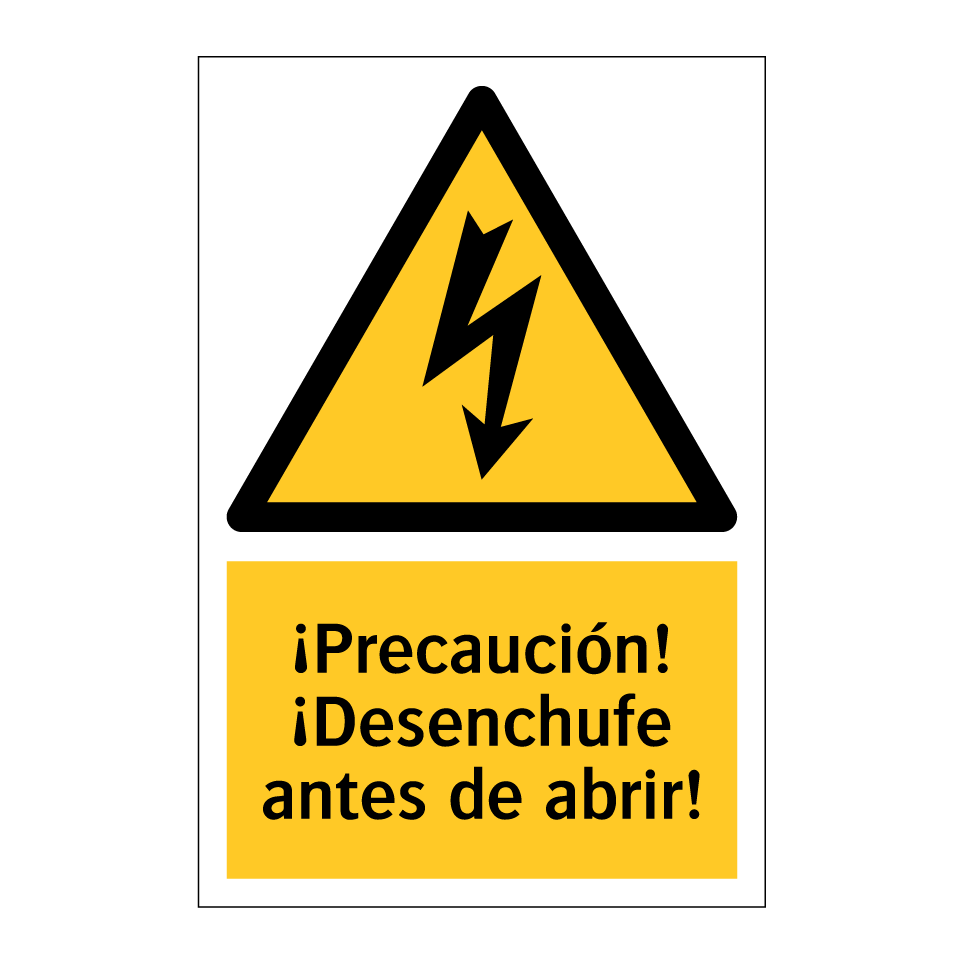 ¡Precaución! ¡Desenchufe antes de abrir!