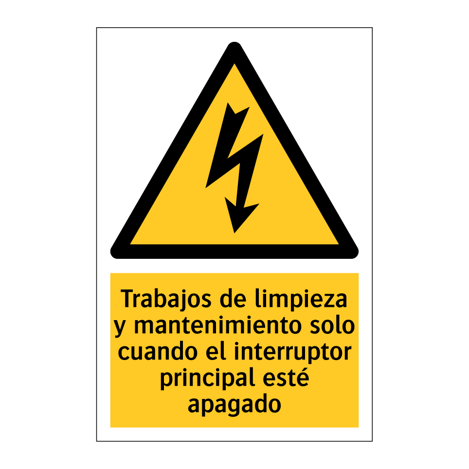Trabajos de limpieza y mantenimiento solo cuando el interruptor principal esté apagado