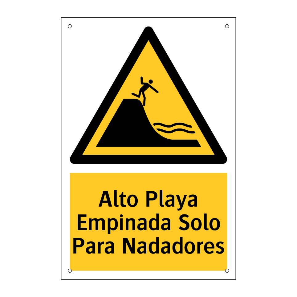 Alto Playa Empinada Solo Para Nadadores