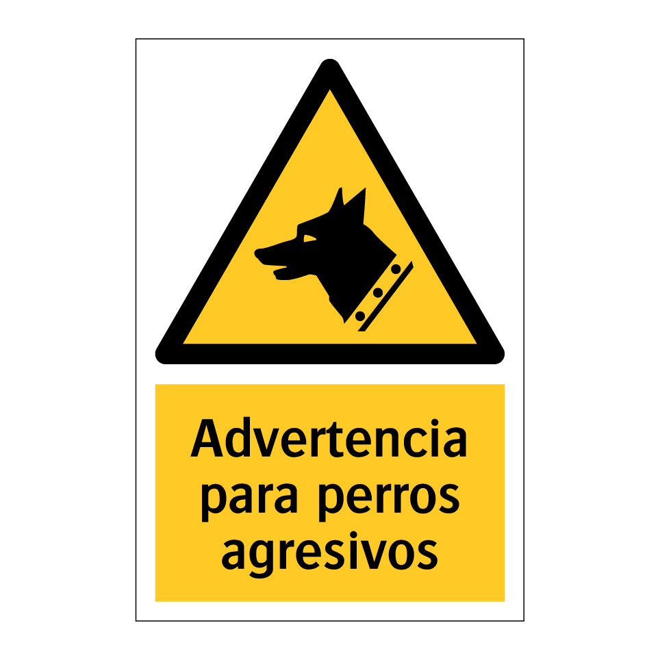 Advertencia para perros agresivos
