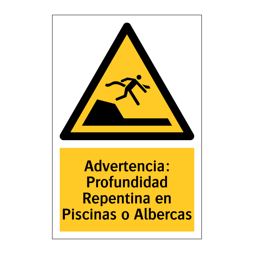 Advertencia: Profundidad Repentina en Piscinas o Albercas