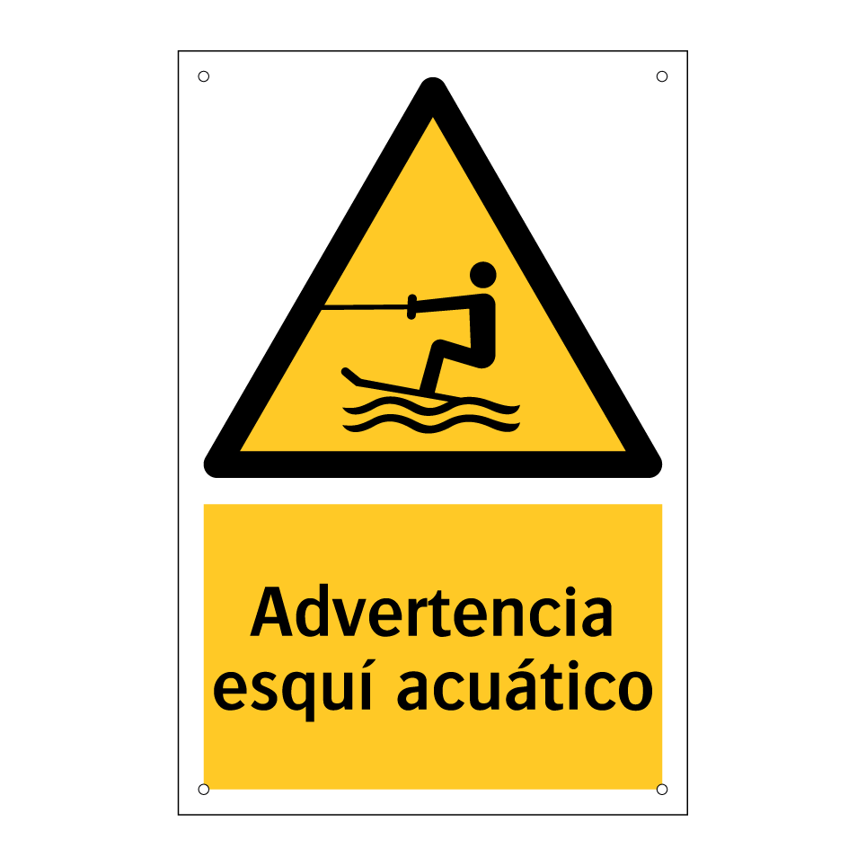 Advertencia esquí acuático
