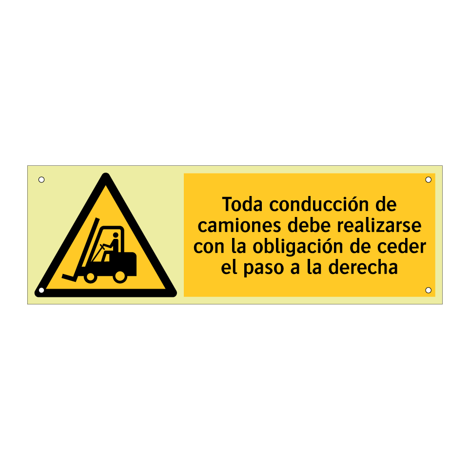 Toda conducción de camiones debe realizarse con la obligación de ceder el paso a la derecha