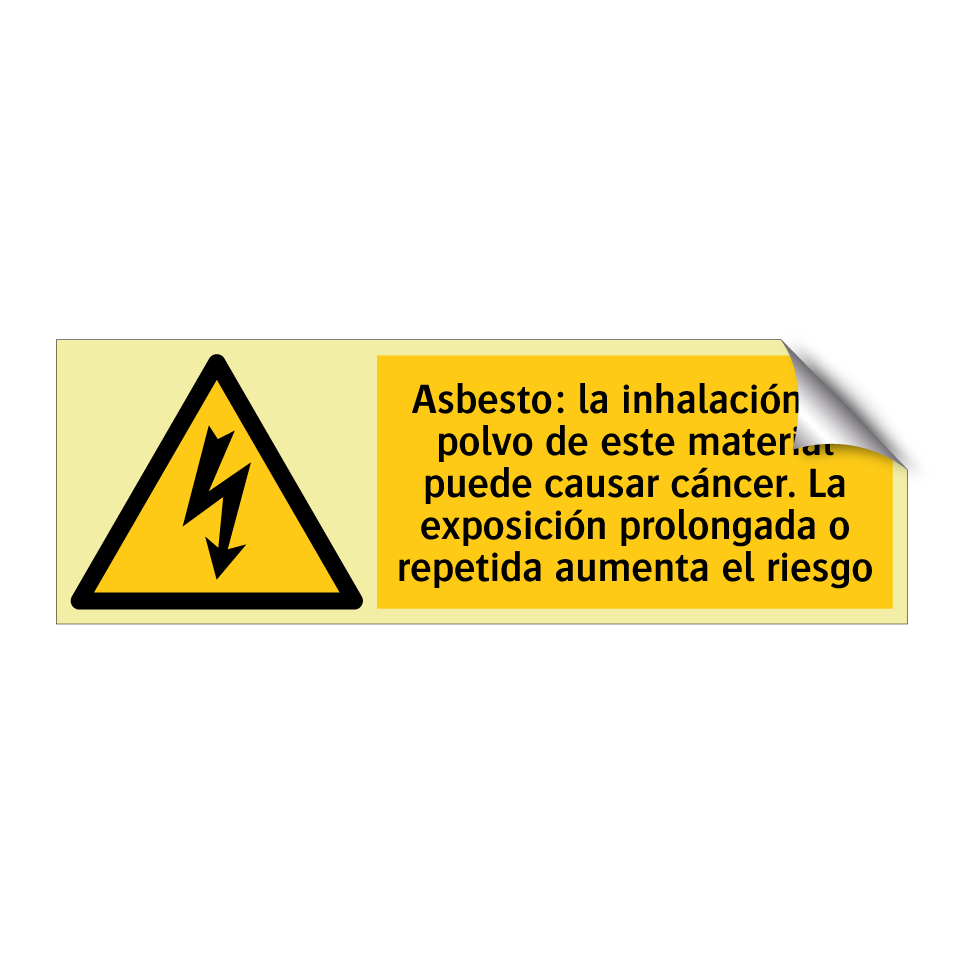 Asbesto: la inhalación de polvo de este material puede causar cáncer. La exposición prolongada o repetida aumenta el riesgo