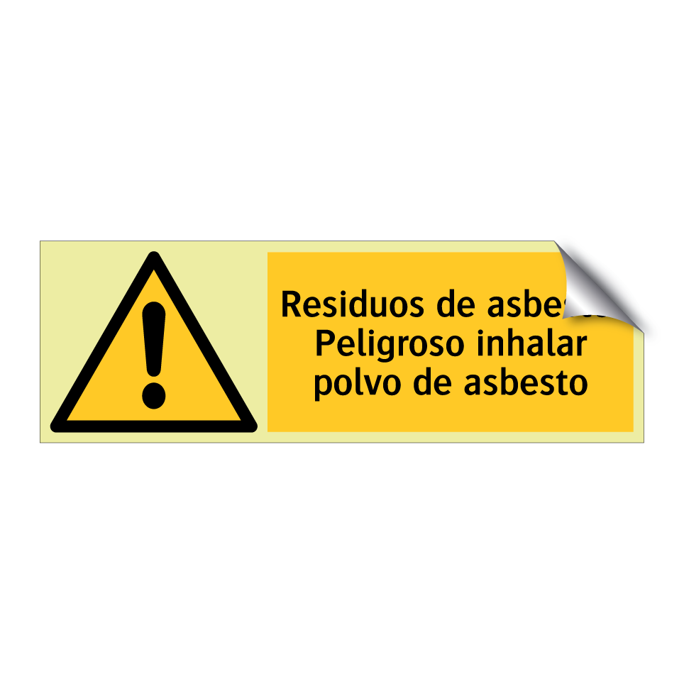 Residuos de asbesto. Peligroso inhalar polvo de asbesto