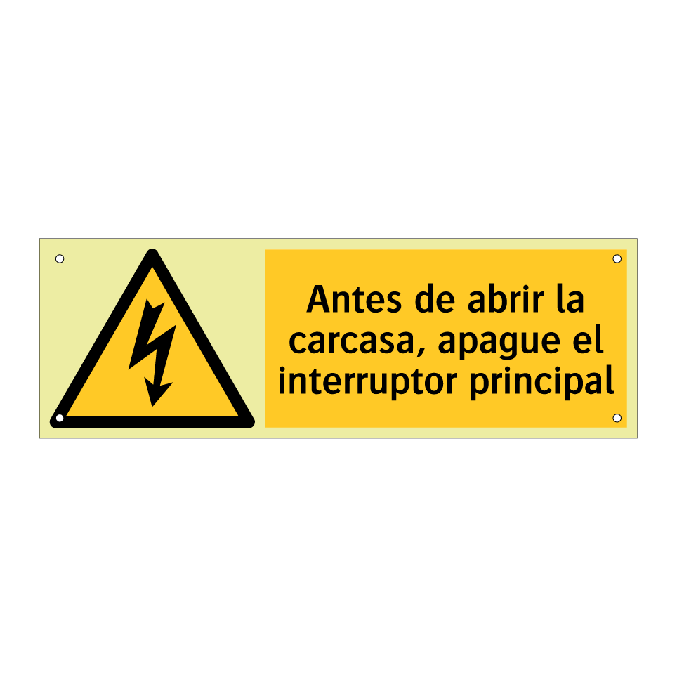 Antes de abrir la carcasa, apague el interruptor principal
