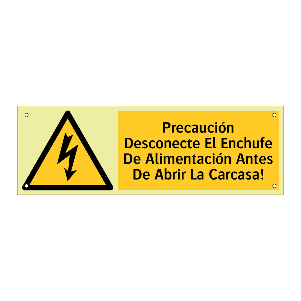 Precaución Desconecte El Enchufe De Alimentación Antes De Abrir La Carcasa!
