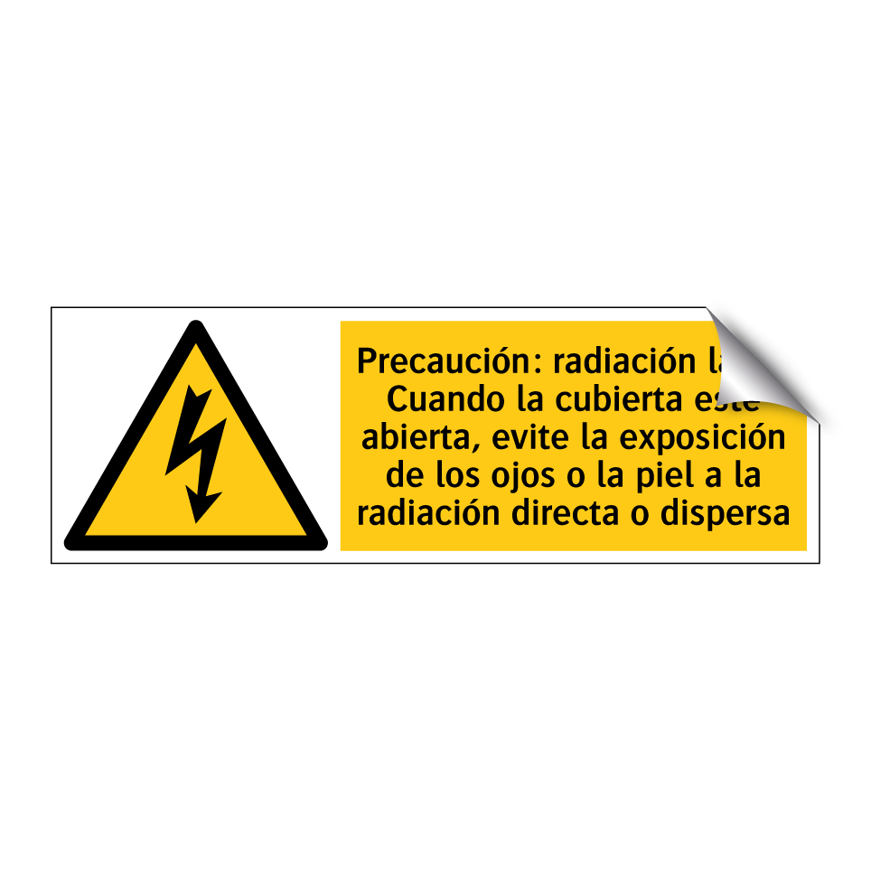 Precaución: radiación láser. Cuando la cubierta esté abierta, evite la exposición de los ojos o la piel a la radiación directa o dispersa