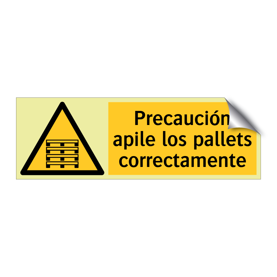 Precaución apile los pallets correctamente