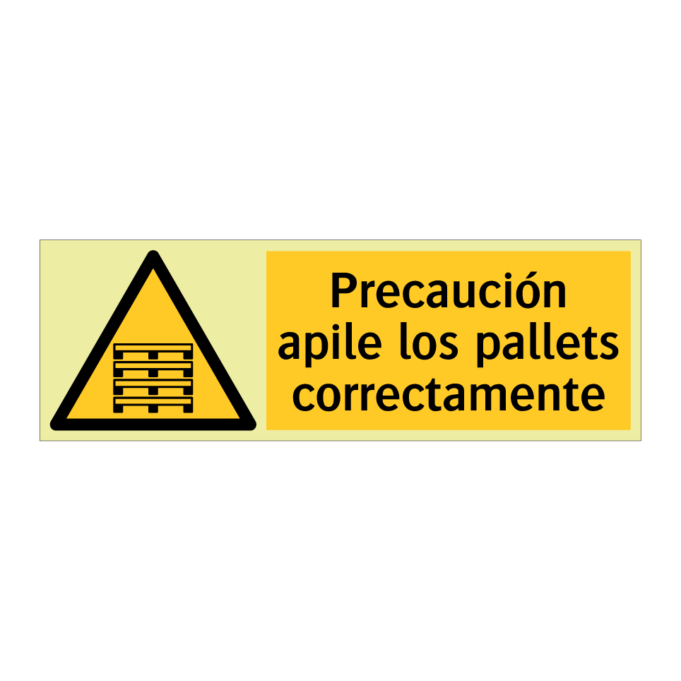 Precaución apile los pallets correctamente
