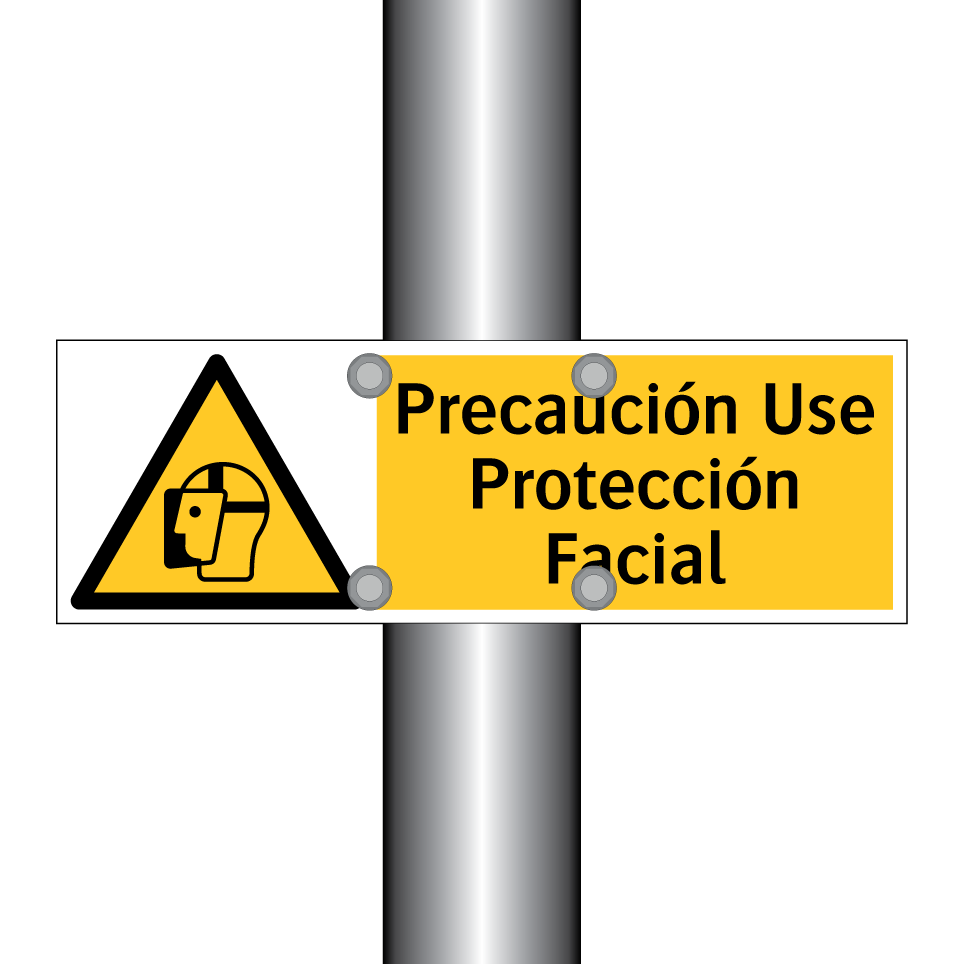 Precaución Use Protección Facial