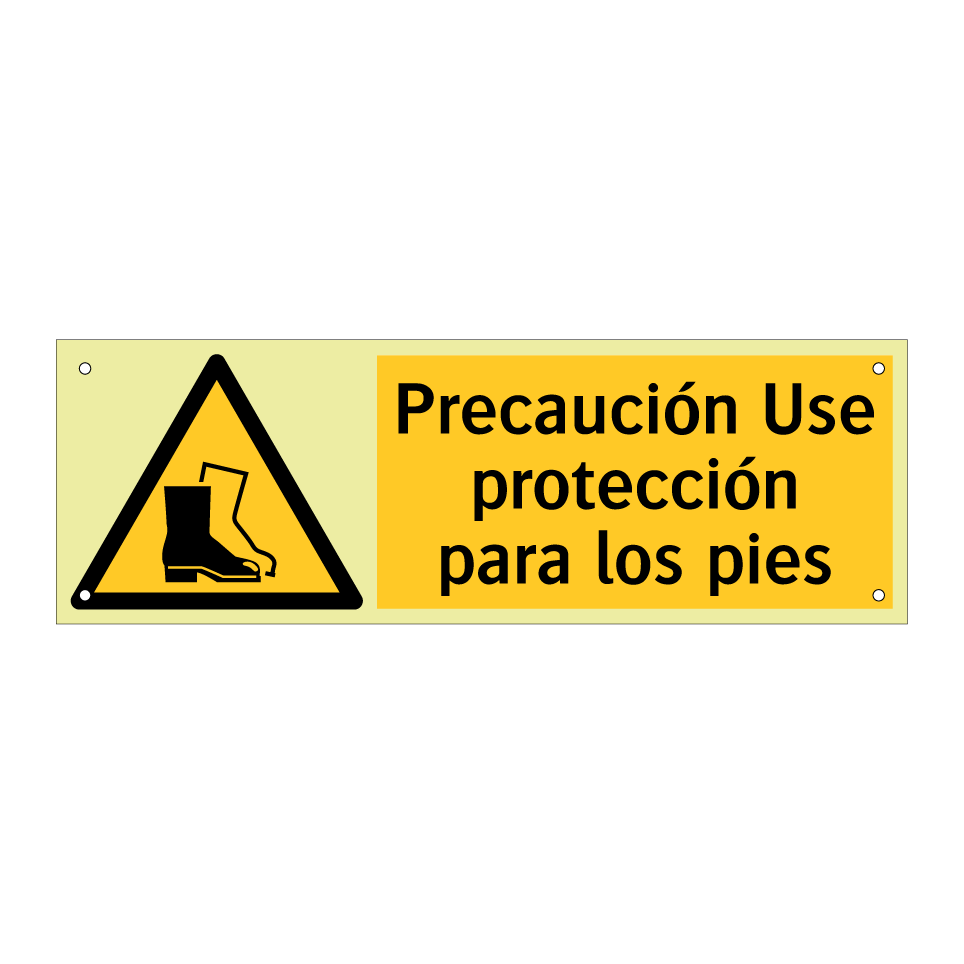 Precaución Use protección para los pies