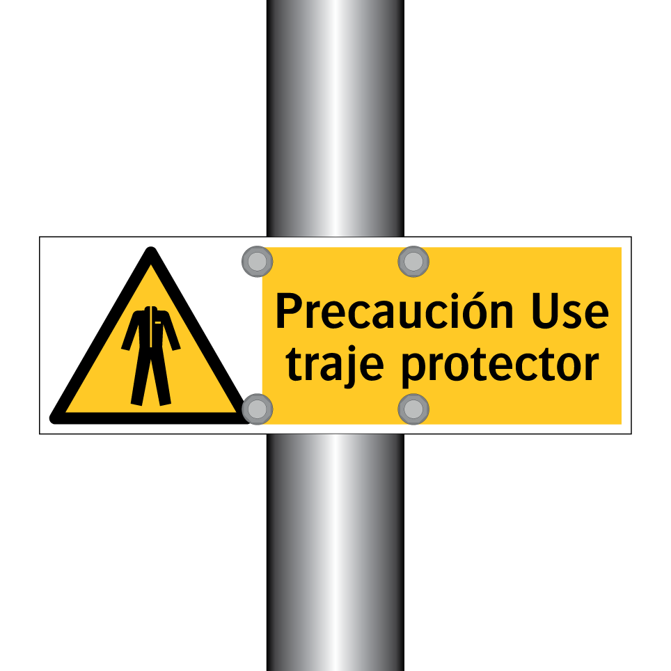 Precaución Use traje protector